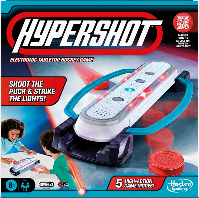 Hypershot Electronic Tabletop Hockey Game – 5 Games, Music & Lights for Kids