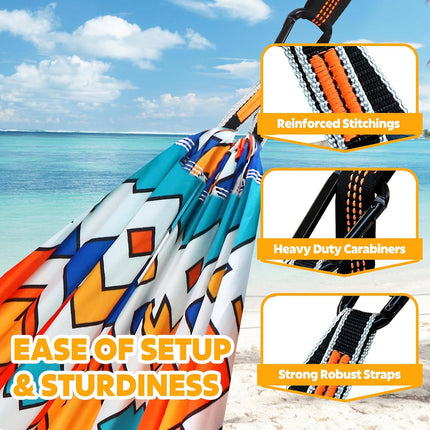 Ultralight Camping Hammock, 300kg Capacity, Compact Travel Hammock Straps & Carabiners