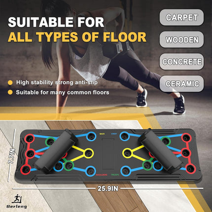 Solid Push-Up Board 15-in-1: Full-Body Home Workout for Chest, Arms & Fat Burn