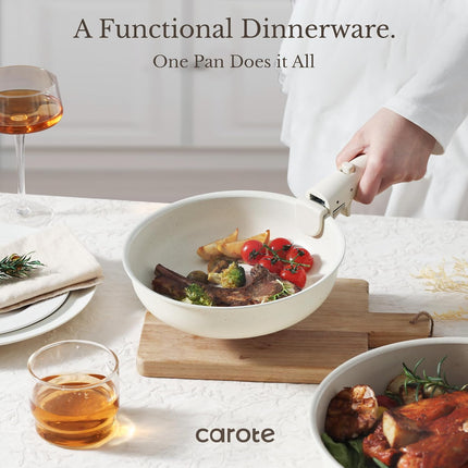 19pcs Nonstick Pots and Pans Set with Detachable Handles, Induction & Oven Safe