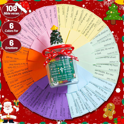 Bible Verse Jar – 108 Scripture Scrolls for Daily Encouragement & Prayer, Christmas Gift