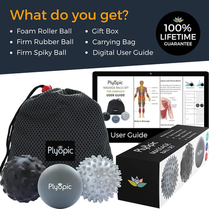 Massage Ball Set for Deep Tissue Therapy, Trigger Points & Muscle Relief