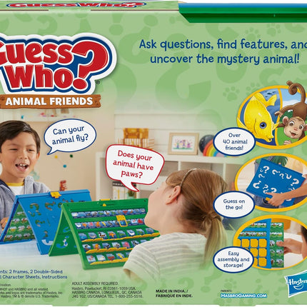 Animal Friends Guess Who Game, Board Game for Kids Ages 6+, 2 Players