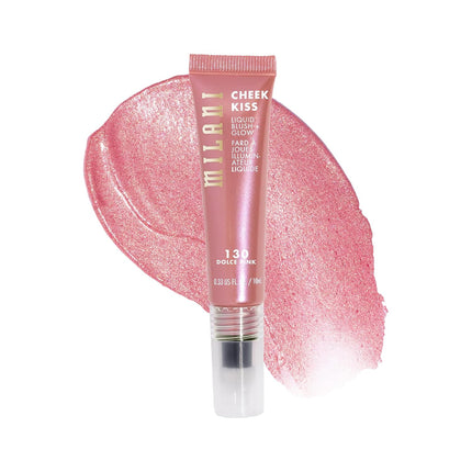 Cheek Kiss Blush Glow, 2-in-1 Liquid Blush Highlighter, Dolce Pink, Vitamin E & Glycerin