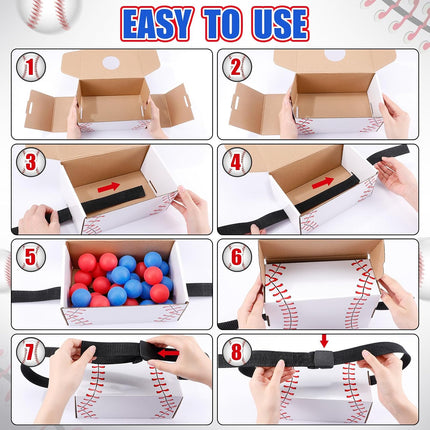 4 Pack Baseball Shaking Swing Ball Game Set with 80 Balls, Adjustable Belts for Parties