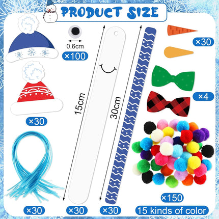 400 Pcs Snowman Craft Ornaments – Christmas Decorations for Winter Holiday DIY Projects