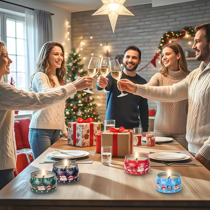 4PCS Christmas Scented Candles for Women Soy Wax Aromatherapy Gift Set