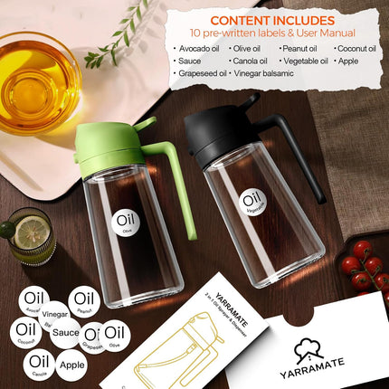 16oz Glass Olive Oil Sprayer – 2-in-1 Oil Dispenser with Portion Control