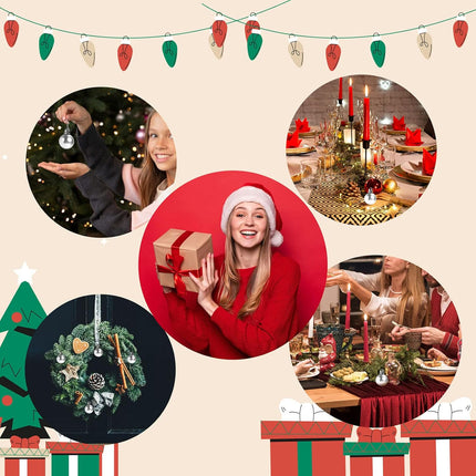24-Pack Mini Silver Christmas Balls – Shatterproof Tree & Party Decorations
