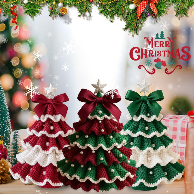 DIY Crochet Christmas Tree Kit – Handmade Ornaments Craft Set for Beginners