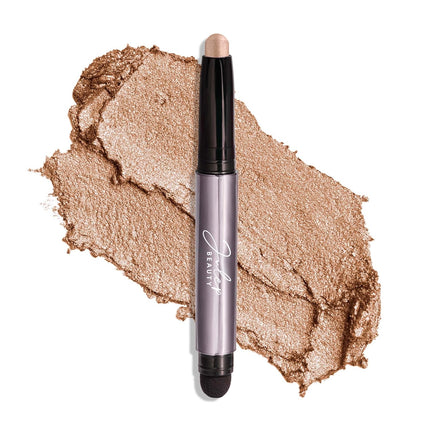 Waterproof Cream-to-Powder Eyeshadow Stick – Sand Shimmer, Crease-Proof, Smudger