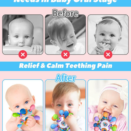 Baby Teething Toys – Montessori Sensory & Tummy Time Toys for 0–12 Months