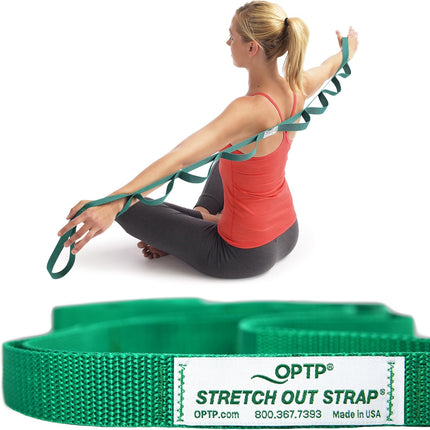Stretching Strap with Exercise Book for Mobility, Yoga & Muscle Recovery