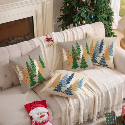 2-Pack 18x18" Gray Christmas Pillow Covers – Holiday Decor for Sofa & Bed