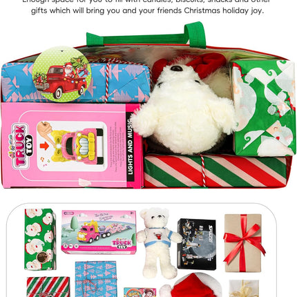 12 Pack Extra Large Christmas Gift Bags with Handles – 16.5"x13"x6.3", Reusable Holiday Gift Bags