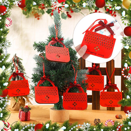 6 Pack Christmas Card Holders – Wooden Cash/Gift Card Hanging Decorations