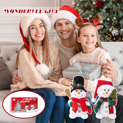 2 Christmas Plush Snowman Tabletop Decorations Snowman Ornaments for Festive Home Decor