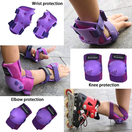 Kids Youth Protective Gear Set, Knee Elbow Pads & Wrist Guards Ages 3-15