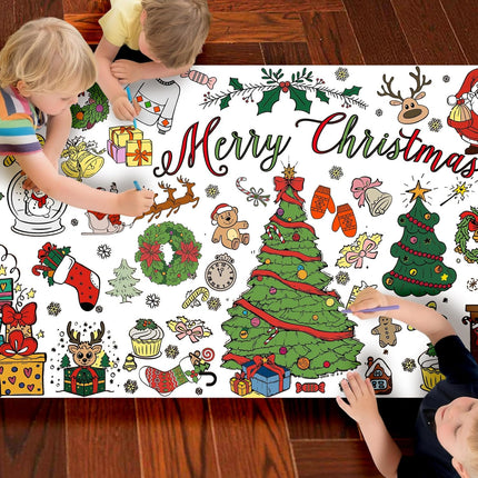 3-Pack Christmas Giant Coloring Posters – 30x72" Tablecloth Craft & Party Decor