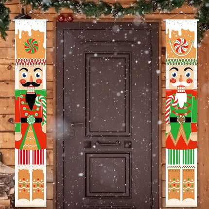 2pcs Christmas Soldier Porch Banners – Lollipop Front Door Holiday Decorations