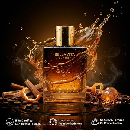 BellaVita Luxury G.O.A.T. Eau de Parfum for Men 100ml Citrus Woody Fragrance