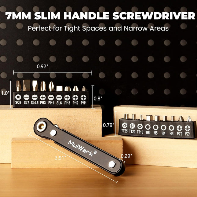 20pcs Small Screwdriver Set – 1/4" Right Angle, 90-Degree Offset for Tight Spaces