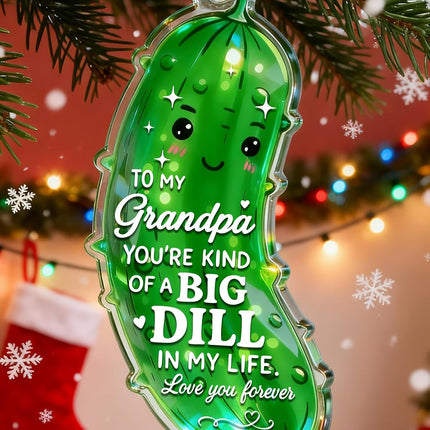 Funny Grandpa Pickle Ornament – Crystal Christmas Tree Decoration Gift