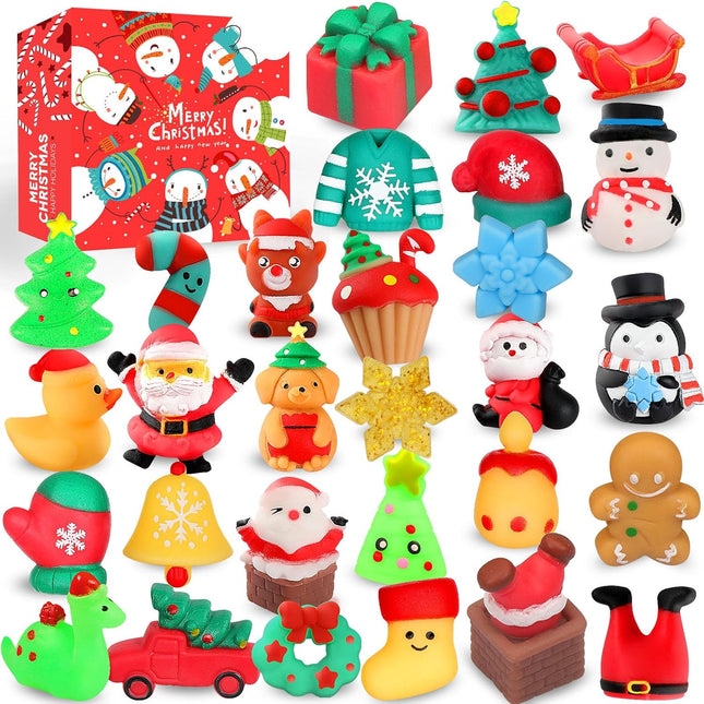 26PCS Christmas Squishy Toys | Mochi Kawaii Fidget Toys for Kids Party Favors