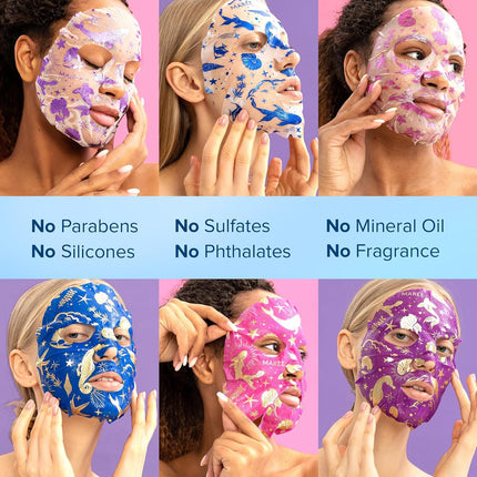 Collagen Facial Sheet Mask with Hyaluronic Acid and Centella Asiatica (6 Count)