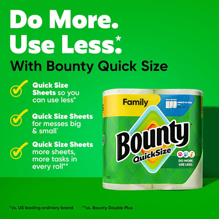 Quick Size White Paper Towels, 8 Family Rolls – Durable and Soft