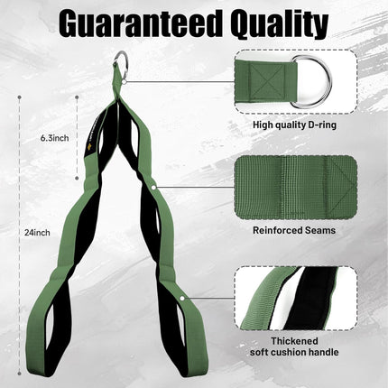 3 Grip Length Tricep Rope Cable Attachment with Ergonomic Handles for Gym