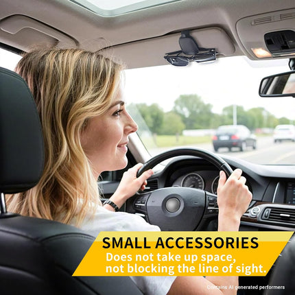 Magnetic Leather Sunglasses Holder for Car, 2 Pack Black, Car Visor Accessory