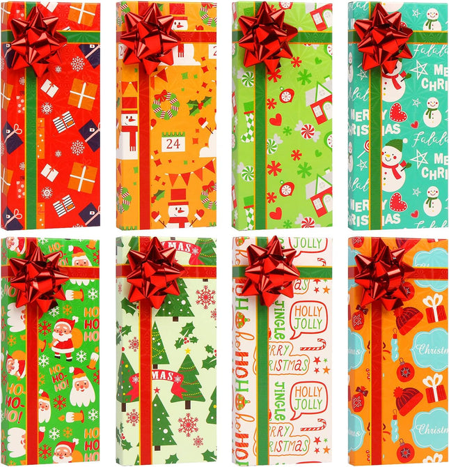 8-Pack Christmas Gift Card Holders – Boxes with Bows and Name Tags for the Holidays