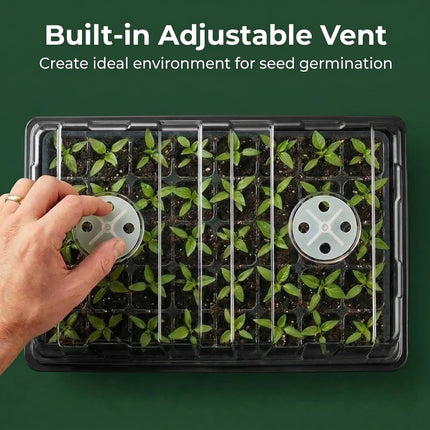 5-Pack Plant Germination Trays – Humidity Domes & Bases, 200 Cells Total