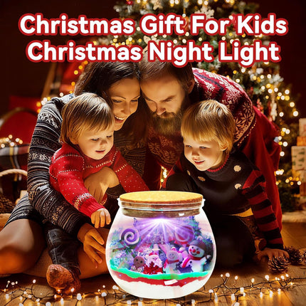 Christmas Terrarium Craft Kit for Kids – LED DIY Xmas Gift Set Ages 4-12