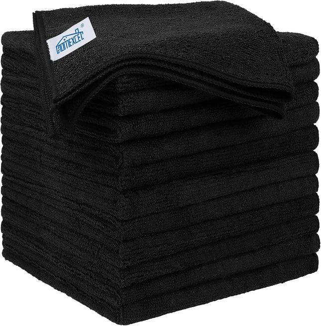 12 Pack Microfiber Cleaning Cloths 12.5x12.5, Ultra Absorbent, Lint Free Towels