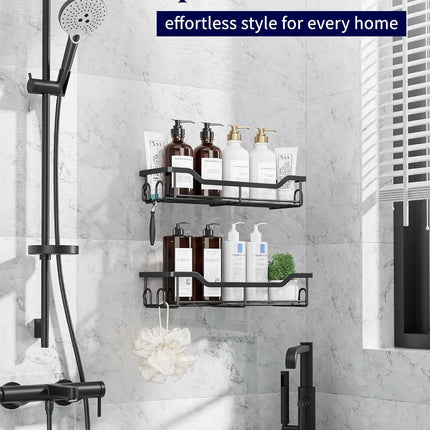 2-Pack Shower Organizer – No Drill Stainless Steel Caddy for Bathroom