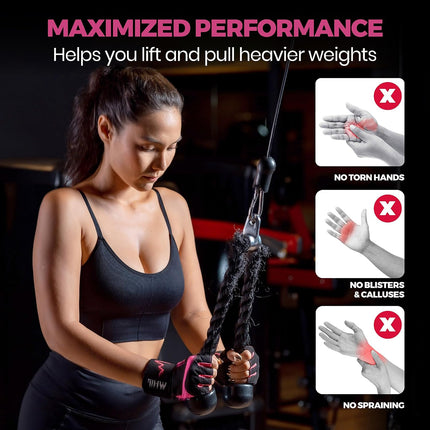 Workout Gloves for Women Breathable Weightlifting Gloves with Wrist Wraps Grip