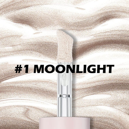 Liquid Highlighter & Bronzer Stick 01 Moonlight, Lightweight Blendable Cream Illuminator, Cruelty-Free