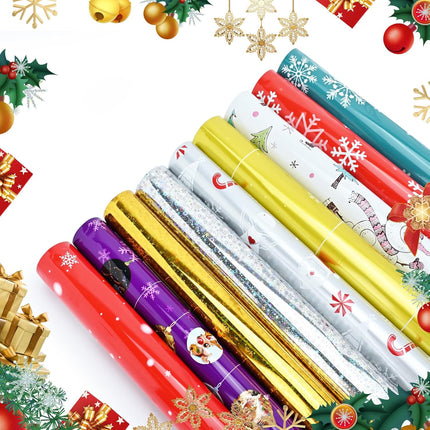 20-Piece Christmas Gift Bags Set, Assorted Sizes & 9 Styles Santa Gift Wrapping & Holiday Decor