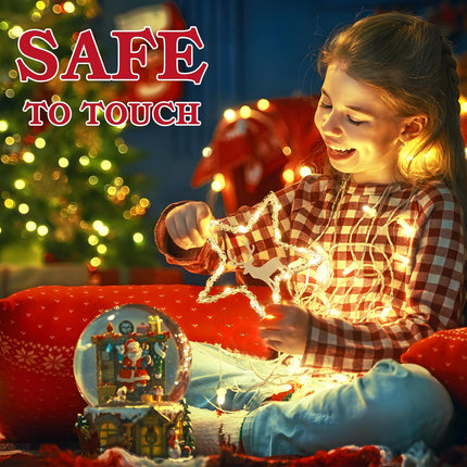 5-Star Curtain Lights with 94 LED – Christmas Reindeer Window String Lights, Plug-in Design