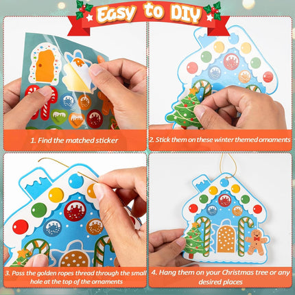 28 PCS Christmas Crafts Ornament Kit – DIY Cutouts & Stickers for Kids