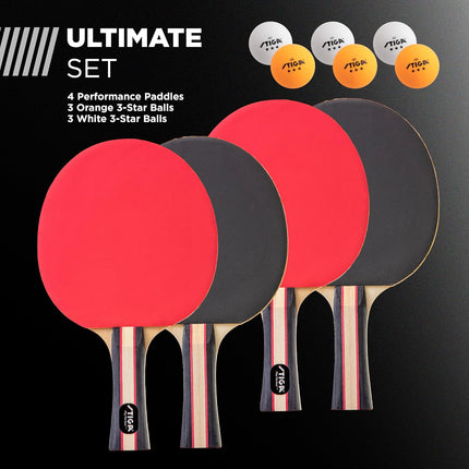 Table Tennis Set 2/4 Player Rackets 3 Star Balls 5 Ply Blade USATT Approved