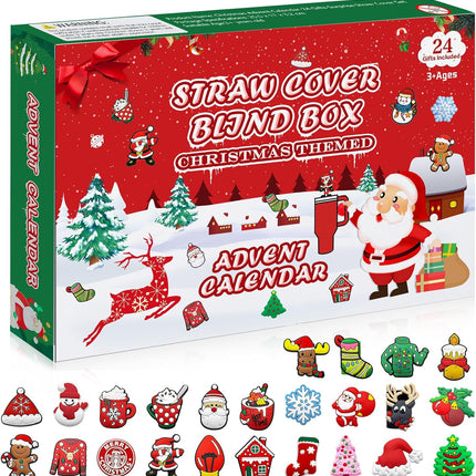 2025 Xmas Advent Calendar – 24 Days of Surprises with Santa Straw Covers