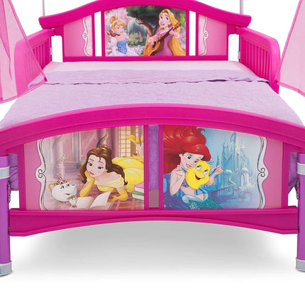 Disney Princess Canopy Toddler Bed, Pink Character-Themed Kids Bed, Ages 15 Months+