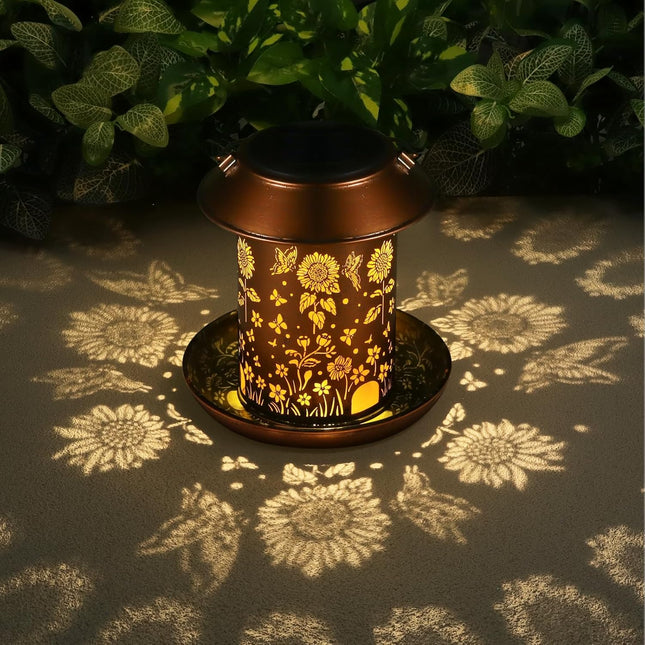 Sunflower Solar Bird Feeder – Hanging, Waterproof Metal Feeder for Garden & Yard