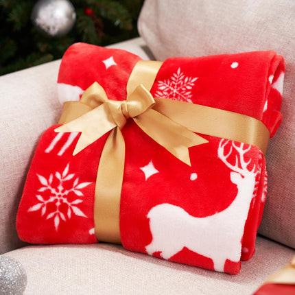 Christmas Throw Blanket – Soft Flannel Plush Blanket for Warmth & Holiday Decorative Touch