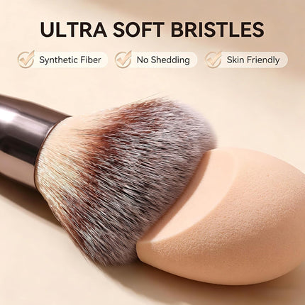 14PC Makeup Brush Set Travel Kit Case Sponge Soft Synthetic Brushes