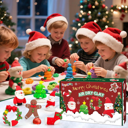 Air Dry Clay Modeling Kit – 6 Xmas Designs with Tools & Tutorials for Kids