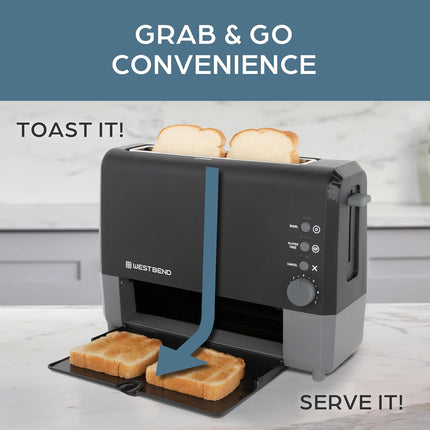 Wide Slot 2-Slice Bread Toaster with Removable Tray and Cool Touch Body